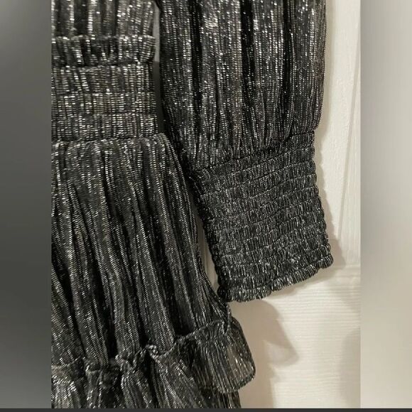 Misa Los Angeles Silver Smocked Cocktail Party Dress - Picture 5 of 5